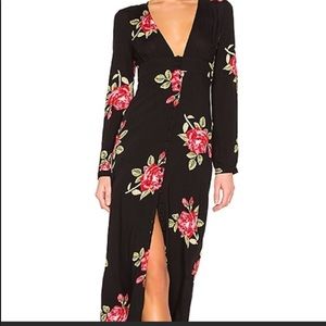 Black Floral Button Up Dress or Kimono
